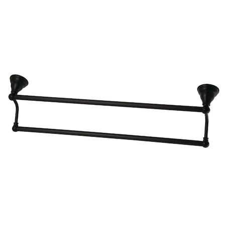 Kingston Brass BA5563MB Royale 24" Dual Towel Bar, Matte Black BA5563MB